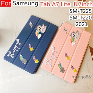 เคสสําหรับ Samsung Galaxy Tab A7 Lite 2021 8.7นิ้ว SM T220 T225 เคสแท็บเล็ตแบบตั้งได้