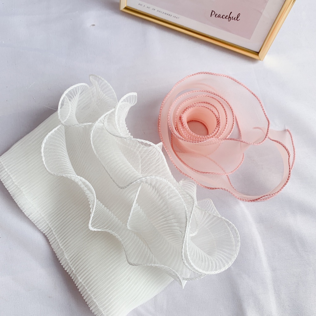 ช่อดอกไม้ริบบิ้นเส้นด้ายหยัก สามชั้น ขนาด 6 นิ้ว 8 นิ้ว สําหรับตกแต่งเค้ก - รูปที่ 2