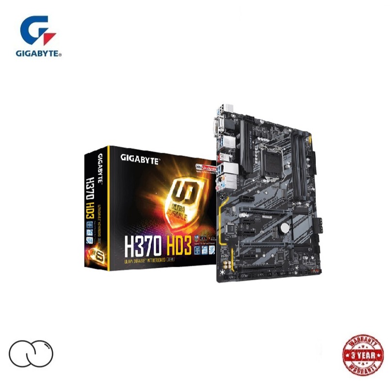 GIGABYTE H370 HD3 ULTRA DURABLE MOTHERBOARD / GA-H370-HD3 / LGA 1151 ซ็อกเก็ต