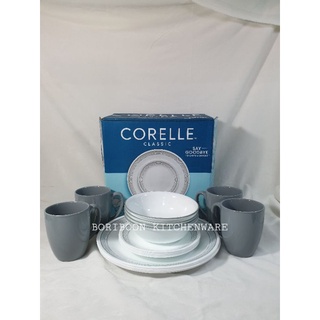 Corelle Mystic Gray 16 pcs. / จานชุด ลาย มิสติก เกร 16 ชิ้น