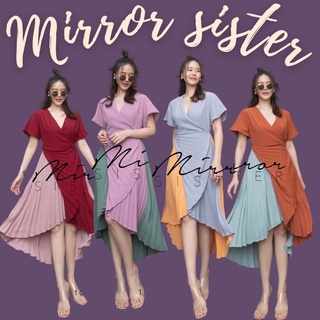 Code : 10608.3 เดรสทูโทน เดรสออกงาน เดรสทรงเก๋  งานป้าย mirrorsister