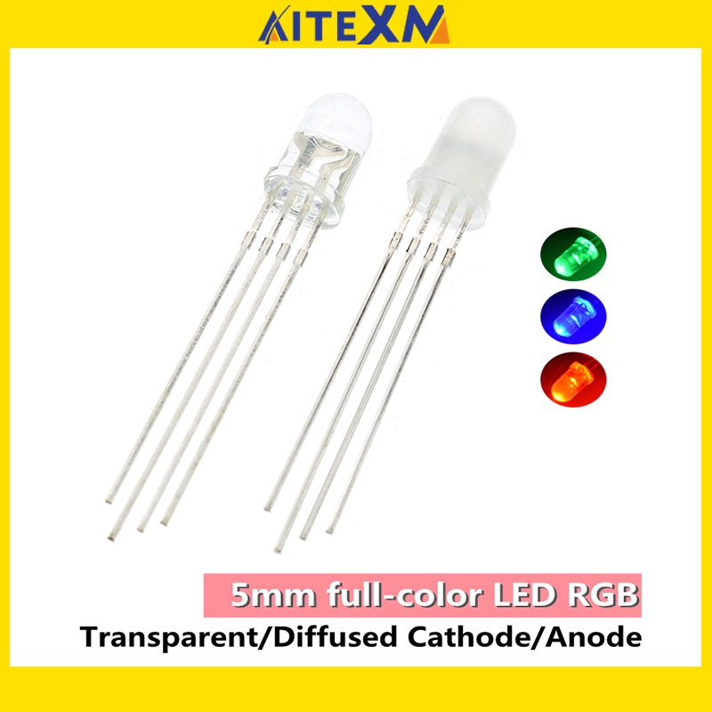 หลอดไฟ Led Rgb สีแดง / เขียว / ฟ้า Cathode / Anode สี่ฟุต / ไดโอด 5 มม. 5 มม.