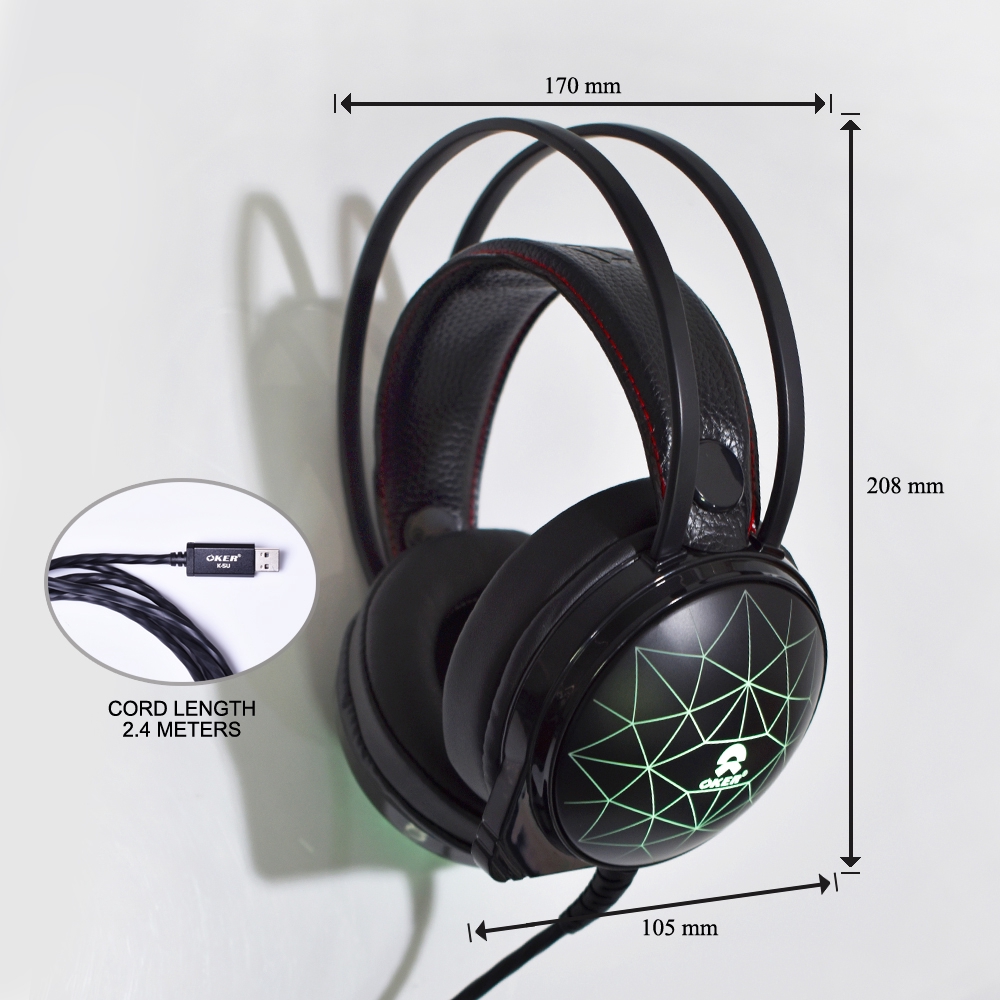 OKER หูฟัง Gaming Headset 7.1 Sound Effects K-5U