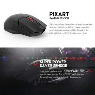 FANTECH รุ่น WG11 CRUISER Wireless 2.4GHZ GAMING MOUSE เกมมิ่งเมาส์ไร้สาย ปิดเปิดได้ คลิกไร้เสียง