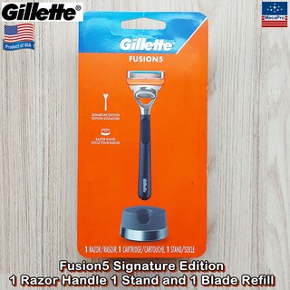 Gillette® Fusion5 Progilde Signature Edition 1 Razor Handle 1 Stand and 1 Blade Refill ชุดมีดโกน ยิลเลตต์