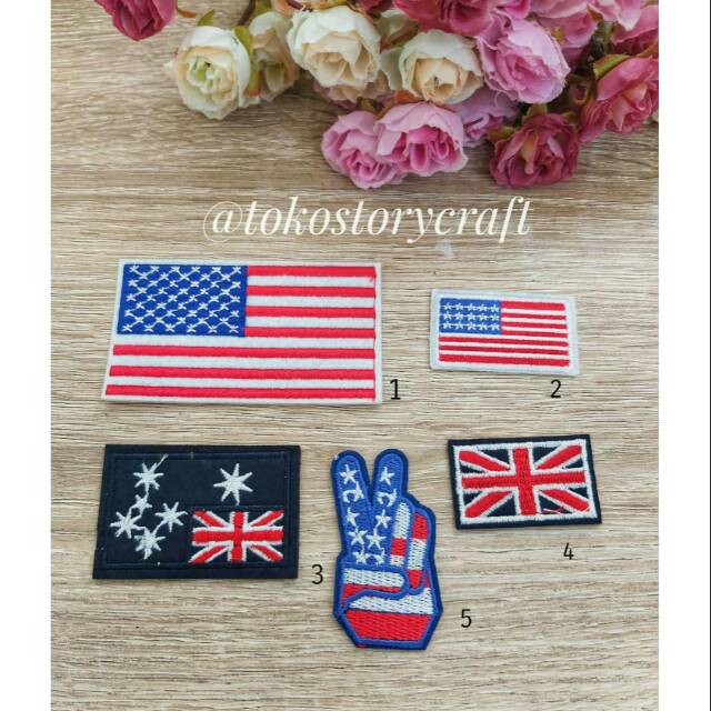 IRON PATCH FLAG / FLAG EMBROIDERY EMBLEM