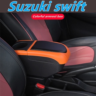 กล่องเก็บของที่เท้าแขนคอนโซลกลาง แบบสองชั้น พร้อมที่วางแขน USB ปรับได้ สําหรับ Suzuki swift