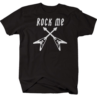 เสื้อยืดลําลอง ผ้าฝ้าย 100% แขนสั้น คอกลม พิมพ์ลาย Rock Me Roll Electric Guitars สําหรับผู้ชาย