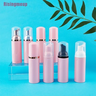 Risingmeup --- ขวดปั๊มโฟมพลาสติก สีชมพู 50 มล. เครื่องสําอางทําความสะอาดขนตา ใบหน้าเปล่า