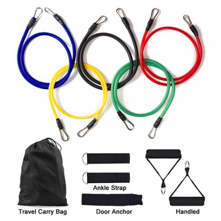 💪พร้อมส่ง💪ยางยืดออกกำลังกาย ครบเซ็ท 11ชิ้น Multi function resistance band set สายยืดออกกำลัง สายแรงต้าน