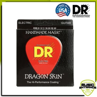 DR Strings สายกีต้าร์ไฟฟ้า Dragon Skin Clear Coated Electric: 9-42