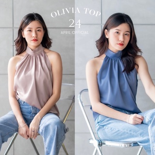 Olivia Top Satin Fabric เสื้อคล้องคอผ้าซาตินพรีเมี่ยม