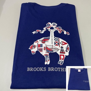 เสื้อยืดลําลอง แขนสั้น คอกลม ผ้าฝ้าย พิมพ์ลาย Brooks Brothers Booker Brothers ขนาดใหญ่ สําหรับผู้ชาย