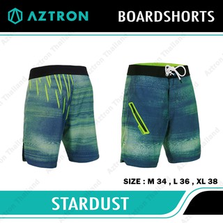 Aztron Polyester Spandex Stardust Green Boardshorts กางเกงกีฬา ระบายอากาศได้ดี แห้งไว ใส่สบายไม่ร้อน