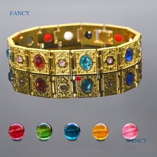 Fancy สร้อยข้อมือทอง 18K สร้อยข้อมือคริสตัล สีสันสดใส แฟชั่นสําหรับผู้หญิง