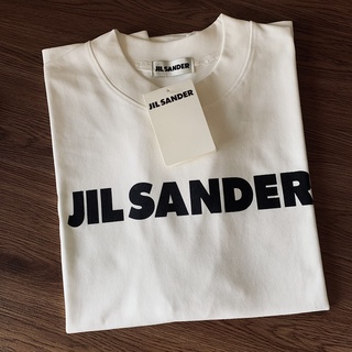 เสื้อยืดอินเทรนด์ผู้ชายอินเทรนด์ผู้หญิง1:1 รุ่น Jil Sander โลโก้ Prt O คอ T เสื้อผู้ชายผู้หญิงคู่ 100 Cotton TEE High St