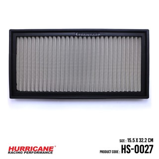 HURRICANE กรองอากาศสแตนเลส , ผ้าแดง ( Citroen ,Fiat ,Lancia ,Peugeot ) HS-0027 , HS-0027-C