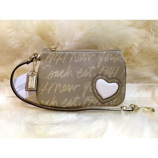 Impcoachza พร้อมส่ง กระเป๋าคล้องมือ Coach Wristlet Wallet Purse Clutch F45614