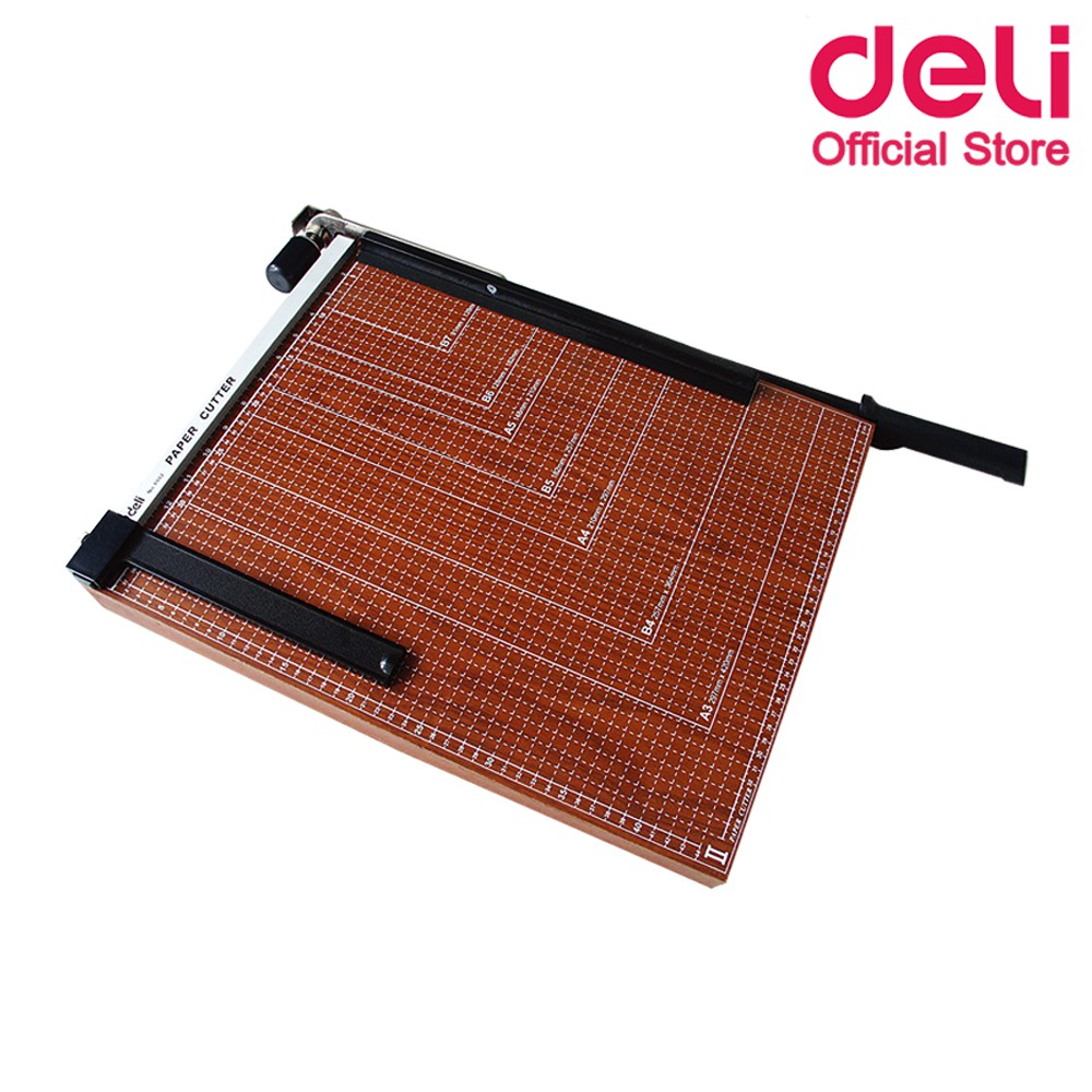 Deli 8002 Lever Paper Trimmer แท่นไม้ตัดกระดาษ ขนาด A3 (460×380mm) แท่นตัดกระดาษ ที่ตัดกระดาษ อุปกรณ์สำนักงาน school