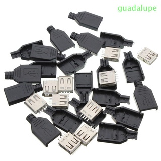 Guadalupe ซ็อกเก็ตอะแดปเตอร์ Usb 4-Pin ทนทาน 10 ชิ้นพร้อมฝาครอบพลาสติก