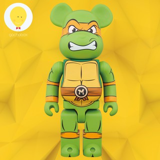 gachabox Bearbrick Michelangelo Orange 1000% แบร์บริค ของแท้ พร้อมส่ง เต่านินจา TMNT Be@rbrick