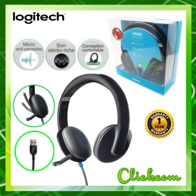Logitech H540 USB COMPUTER HEADSET ชุดหูฟังคอมพิวเตอร์ USB - c.clickcom ...