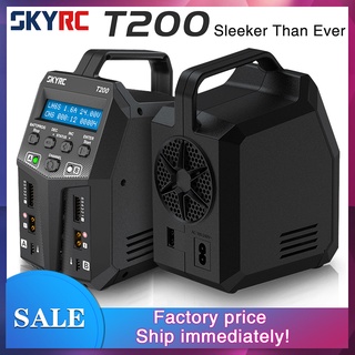 Skyrc T200 ที่ชาร์จแบตเตอรี่ 12A 100W Dual XT60 ปลั๊ก 10W สําหรับ LiHV LiPo Li-ion LiFe NiMH NiCD Pb โหมดเย็น AGM