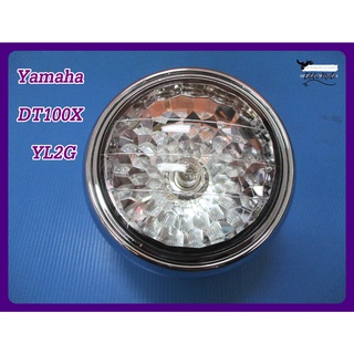 YAMAHA DT100X YL2G HEADLIGHT HEADLAMP with "CHROME" CASE  // ไฟหน้าชุด จานชาย พร้อม กะโหลกไฟหน้า