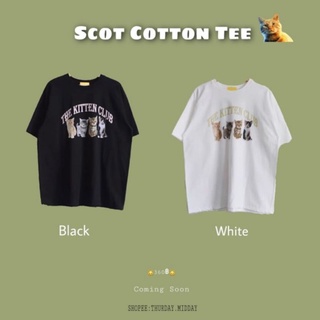 พร้อมส่ง🐱scot เสื้อยืดสกรีนลายthe kitten club