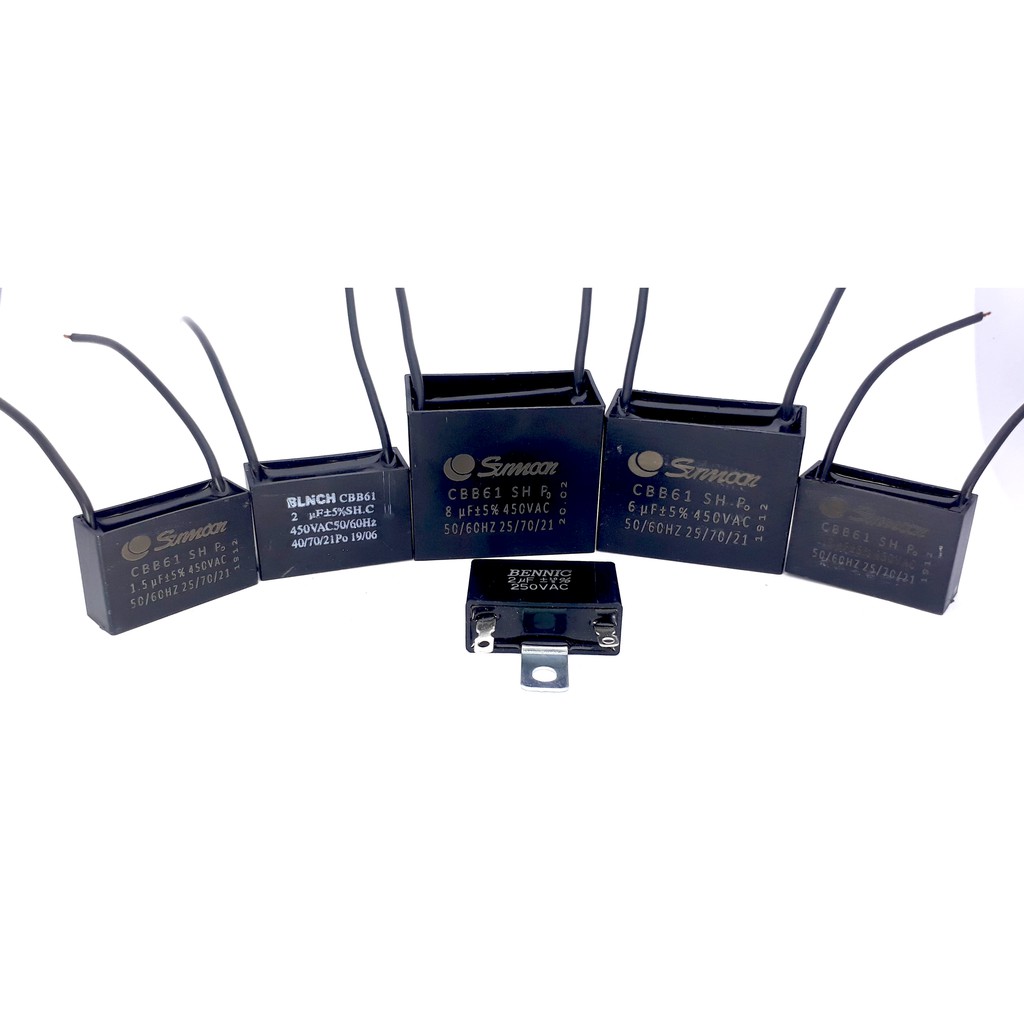 คาปาซิเตอร์พัดลม ปั๊มน้ำ 1.5uF 1.8uF 2uF 2.5uf 6uF 8uF /450VAC 50/60Hz อะไหล่พัดลมคาปา พัดลม คาปาซิเตอร์ ซ่อมพัดลม