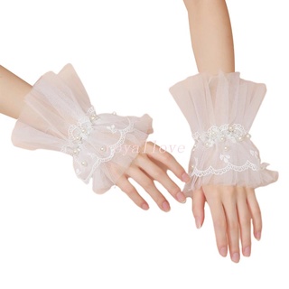 Royal Lolita กําไลข้อมือลูกไม้ แต่งระบาย สไตล์พังก์ สําหรับเด็กผู้หญิง