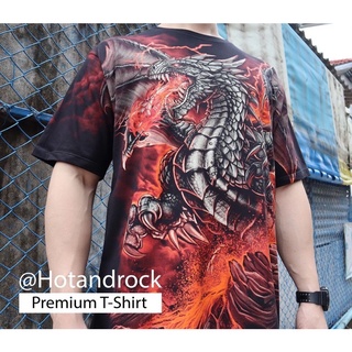 เสื้อยืดวงสีดำ DRADON Over Print Full Screen Premium OVP PM 15 Hotandrock