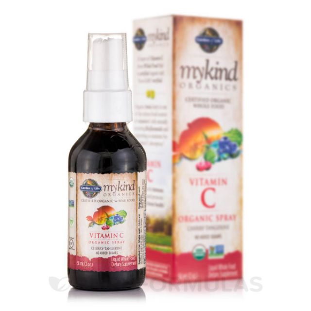 mykind Organics Vitamin C Organic Spray, Cherry-Tangerine - 2 oz (58 ml)