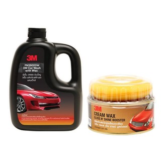 3M แชมพูล้างรถ 1000 ml.+ น้ำยาเคลือบสี (เนื้อครีม) เงาฉ่ำ ขนาด 220 ml 3M car creme wax