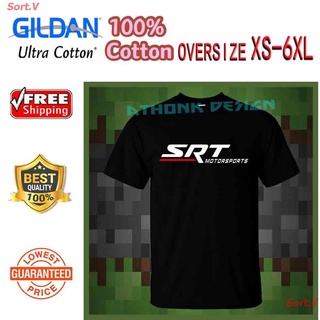 Sort.V CAR Xinanlide[Xs-6Xl] Oversize Srt Motorsports Dodge เสื้อยืดลําลองผ้าฝ้ายแขนสั้นคอกลมพิมพ์ลาย Oversize Srt เสื้อ