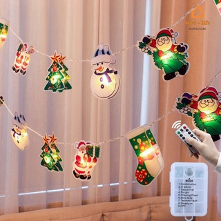 (Ninja-Christmas) สายไฟหิ่งห้อย LED รูปซานตาคลอส สโนว์แมน ยาว 1.2 2.5 เมตร สําหรับตกแต่งต้นคริสต์มาส เทศกาลคริสต์มาส