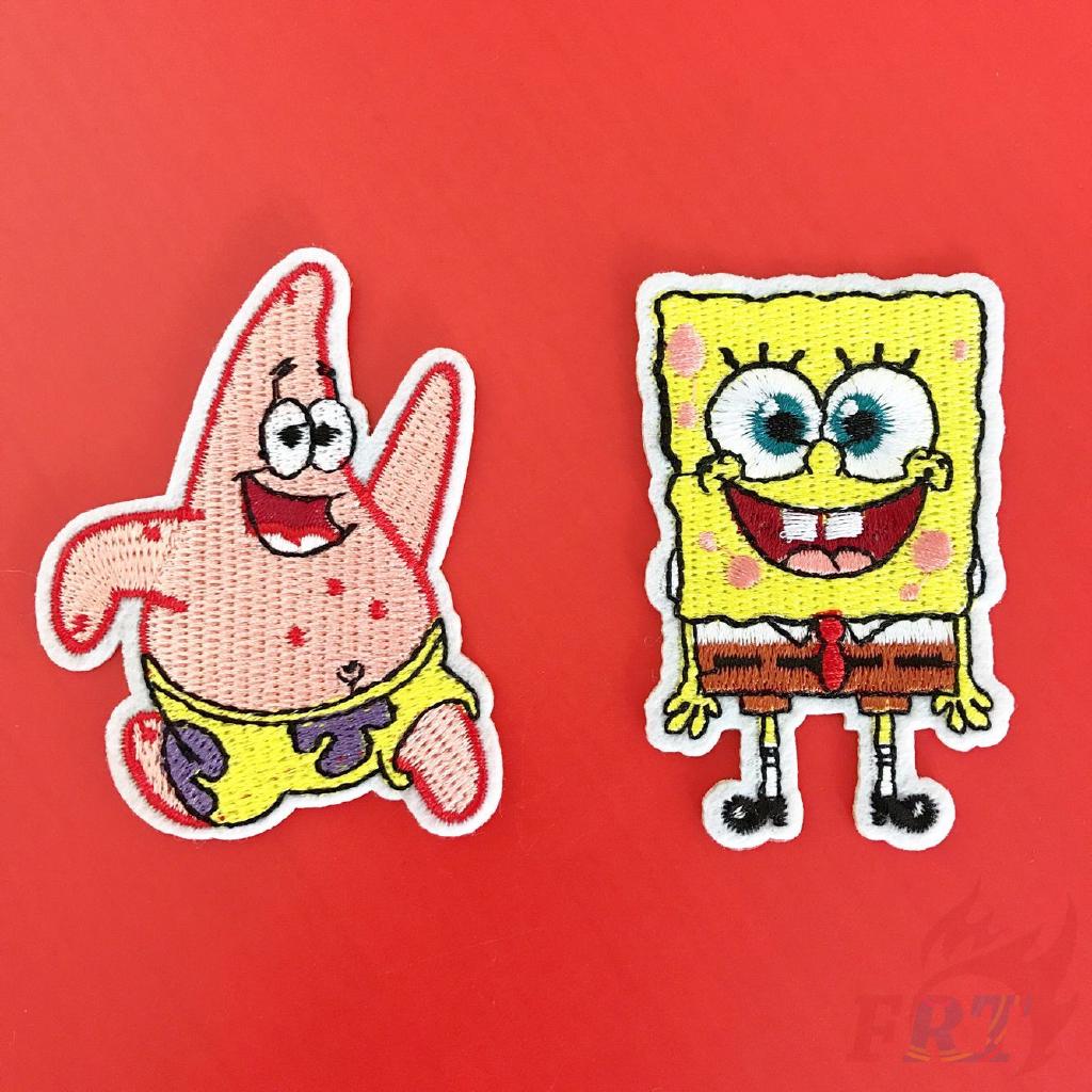 spongebob squarepants s - 1 แพทช์ป้ายแพทช์ลาย spongebob/patrick star สําหรับเย็บปักตกแต่งเสื้อผ้า 1 ชิ้น