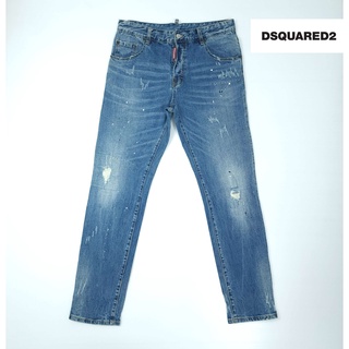 ยีนส์ Dsquared2 S71LB0593 เอว 33 แต่งขาด โลโก้รีเฟคเตอร์ ขาเดฟ