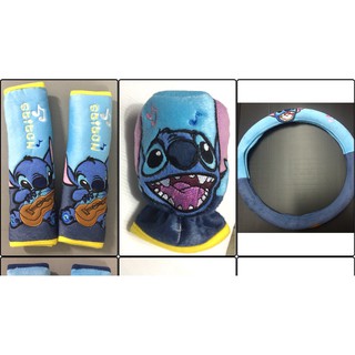 ผ้า หุ้ม​เข็มขัด​นิรภัย​รถยนต์​ ,เกียร์ 2 in 1,หุ้มพวงมาลัยรถยนต์  ลาย#stitch #สติชกีต้า ลิขสิทธิ์​แท้