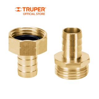 TRUPER 12706 ข้อต่อทองเหลืองตัวผู้ตัวเมีย 5/8 นิ้ว (CFM-5/8B)