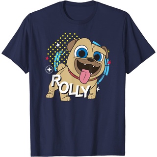 เสื้อยืดสีขาว - เสื้อยืดวินเทจ Disney Puppy Dog Pals Rolly พิมพ์ลายสําหรับเด็กผู้ชายและผู้หญิงอายุ