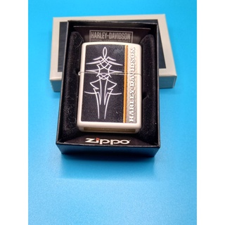 Zippo HARLEY DAVIDSON รุ่น28978 สีขาว ลายแบบสกรีน ของใหม่ไม่ผ่านการใช้งาน