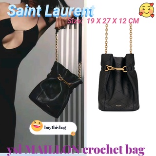 แซงต์โลรองต์  Saint Laurent  ysl  MAILLON หนังนิ่มตะขอหัวเข็มขัดกระเป๋า/กระเป๋าผู้หญิง/กระเป๋าสะพายข้าง/กระเป๋าสะพายไหล่