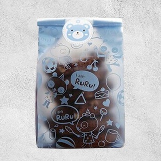 ซองขุ่นขยายข้างลายการ์ตูนสีฟ้า ขนาด8x22+5cm. แพ็ค50ใบ รหัสสินค้า  004641