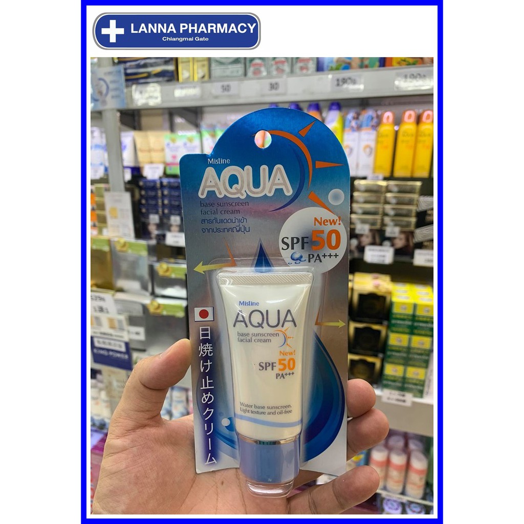 🔥EXP 5/2022🔥ครีมกันแดด Mistine Aqua Base Sunscreen Facial Cream 20 ml. (สำหรับผิวหน้า)