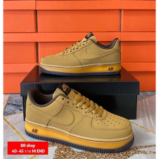 รองเท้า Nike AF1 รองเท้าหนังลำลองแฟชั่นสีน้ำตาล 1/1