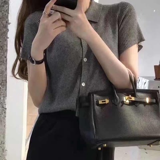 เสื้อครอปไหมพรม ! ! มือ1 พร้อมส่ง