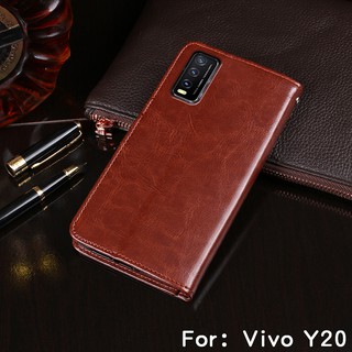 เคสสำ VIVO Y20 Case PU Leather Flip Phone Case VIVO Y 20 Y20s G เคสโทรศัพท์มือถือ พลิกซองโทรศัพท์