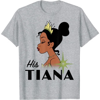 เสื้อยืดผ้าฝ้ายพรีเมี่ยม เสื้อยืด พิมพ์ลายกราฟิก Disney Princess And The Frog His Tiana