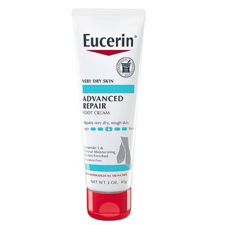 Eucerin Intensive Repair Foot Creme Fragrance Free 3.0 oz/85g ครีมทาส้นเท้าเเตก สูตรชุ่มชื่นและซ่อมแซมผิวแห้งมาก